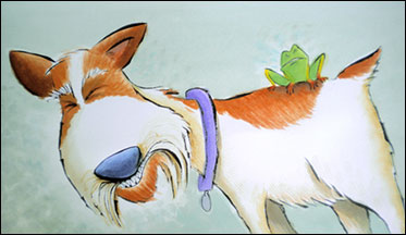 Dog and frog